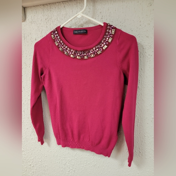 Marks & Spencer Sweaters - Mark & Spencer Collection- Pink Sweater with Jewel Accents